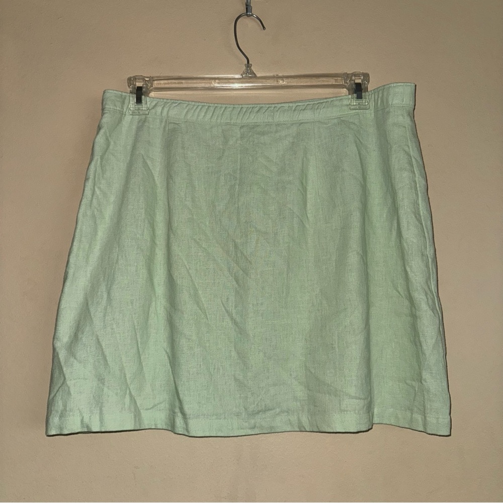 Abercrombie & Fitch Mint Green Linen Blend Mini Skirt Size XL NWT! - Picture 5 of 7